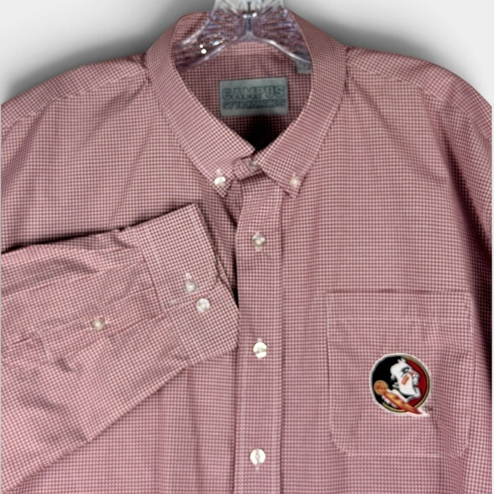 Campus Specialties FSU Seminoles Shirt Mens XL Red Gingham Button Down Excellent